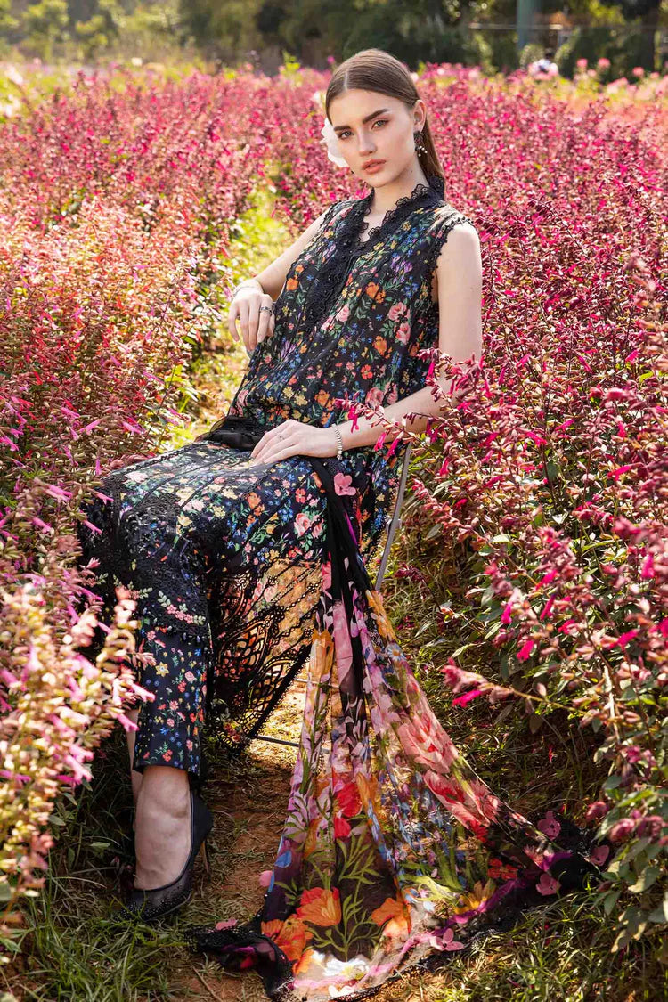 3 Piece Stitched Lawn Suit - Ready To Wear