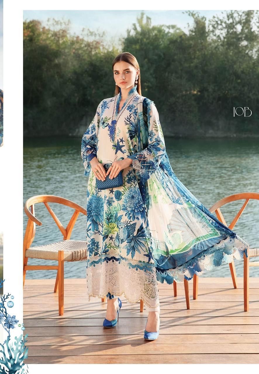 3 Piece Stitched Lawn Embroidery Dress - Ready to Wear