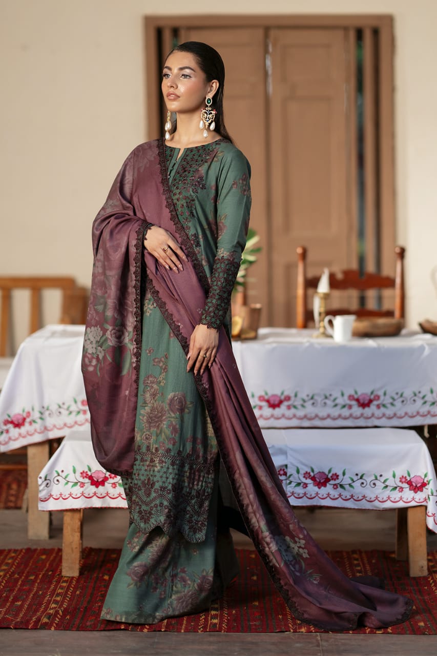 3 Piece Printed Lawn Embroidery Dress - Ready To Wear