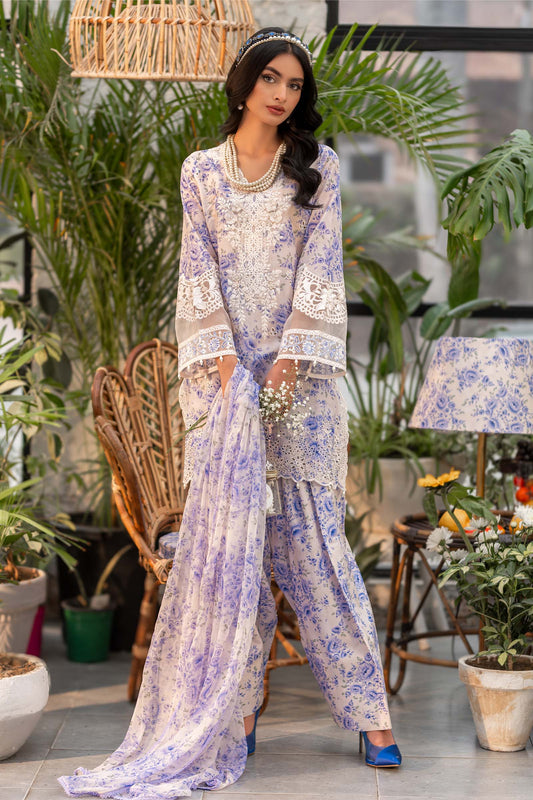 Stitched 3-Piece Embroidered Lawn Suit β Off White Elegance
