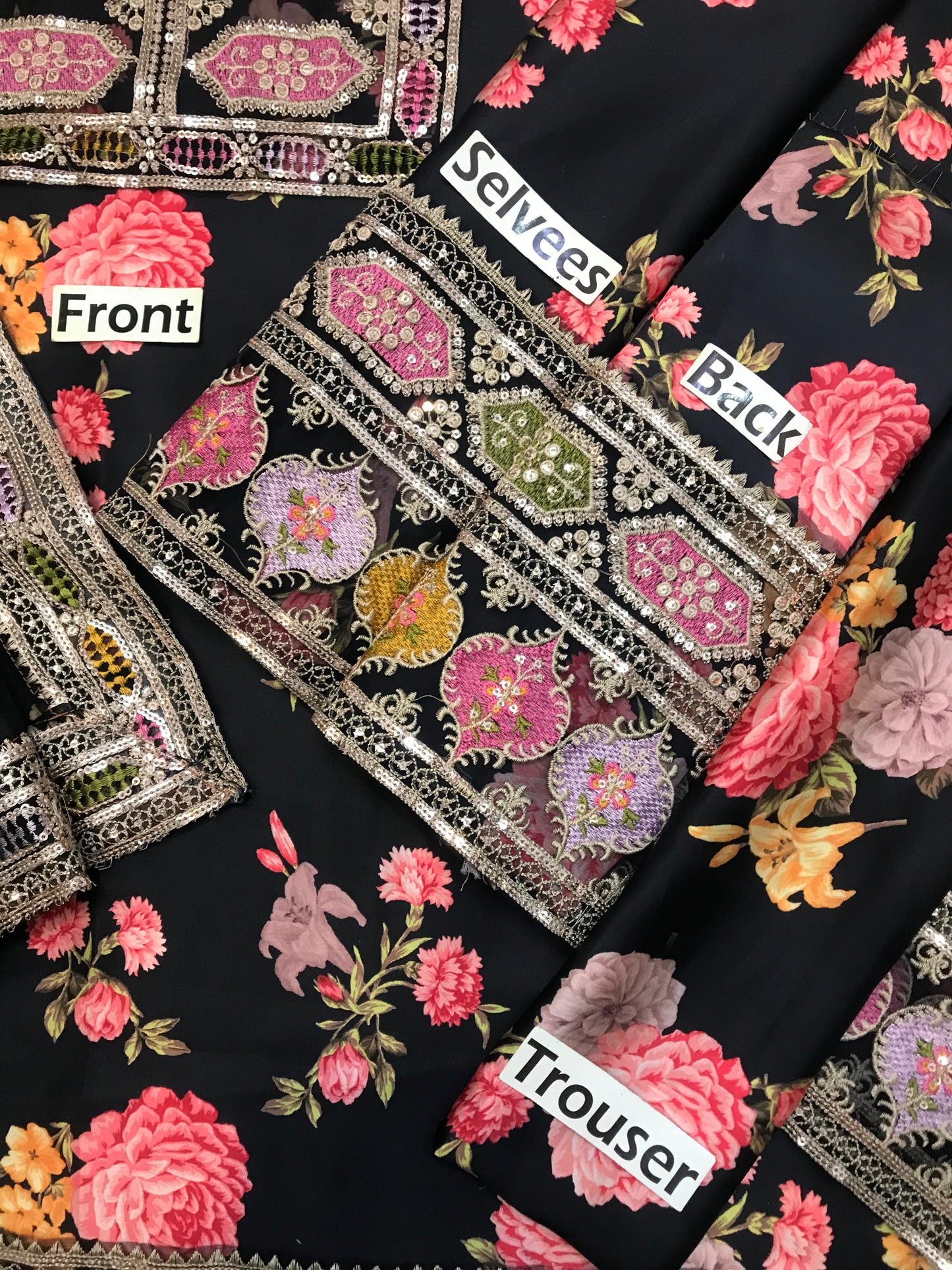 3 Piece Stitched Embroidery Silk Suit - Ready To Wear