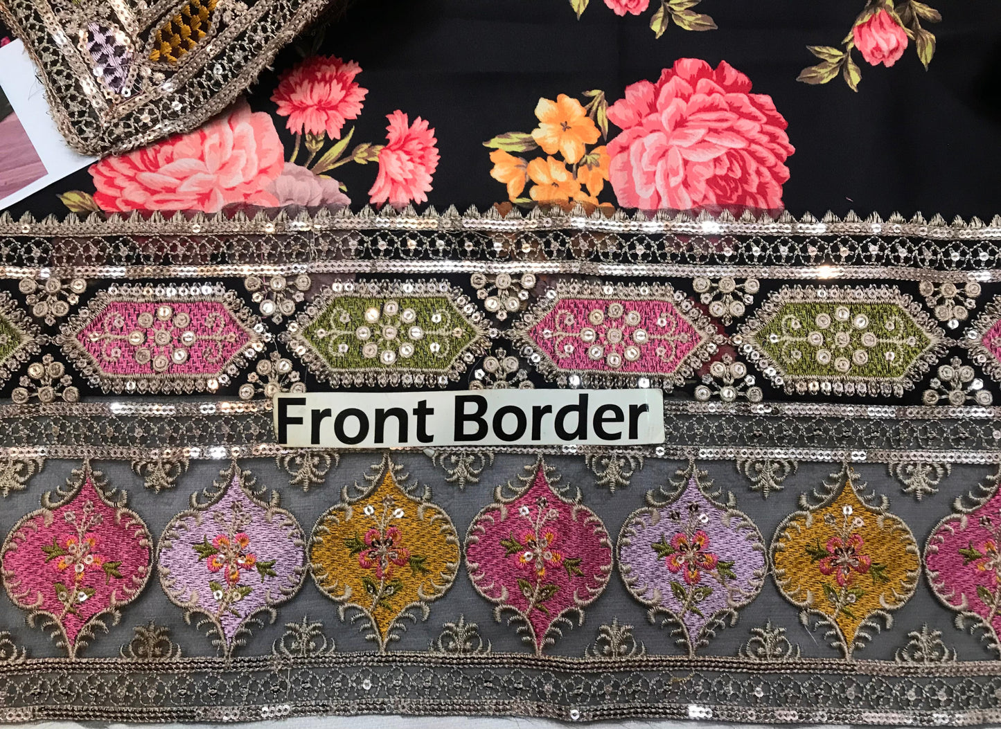 3 Piece Stitched Embroidery Silk Suit - Ready To Wear