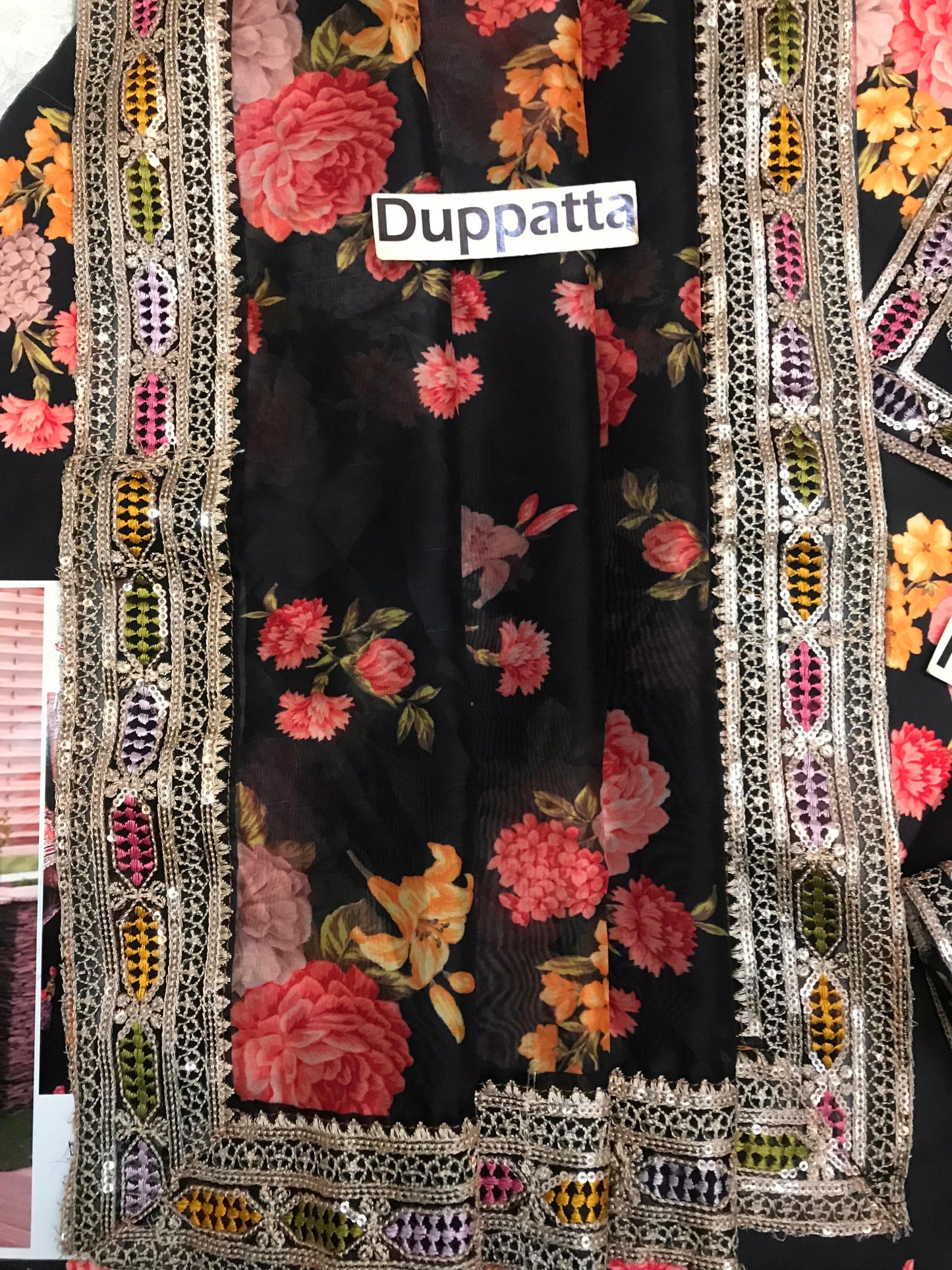 3 Piece Stitched Embroidery Silk Suit - Ready To Wear