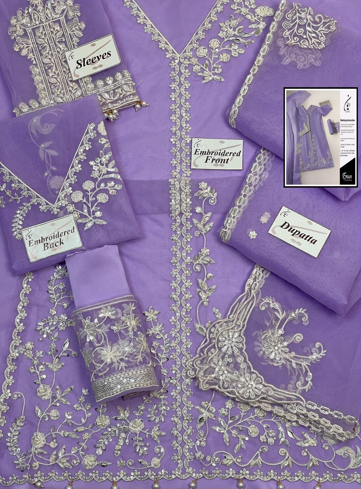 3 Piece Stitched Embroidery Dress - Ready To Wear