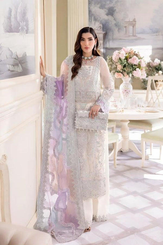 3 Piece Stitched Chiffon Embroidery Dress - Ready To Wear