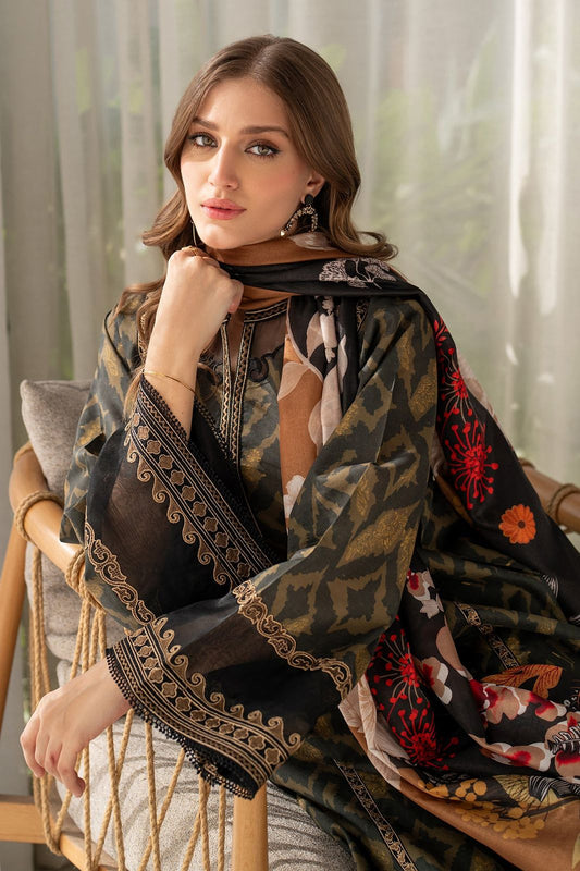 3 Piece Stitched Lawn Suit - Ready To Wear