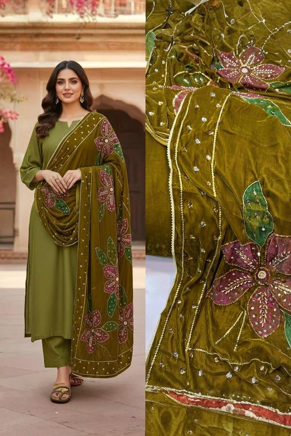 3 Piece Stitched Embroidery Dress - Ready To Wear