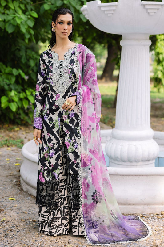 3 Piece Stitched Lawn Suit - Ready To Wear