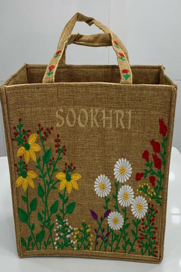 Hand Made Sookhri Branded Embroidery Tote Bags