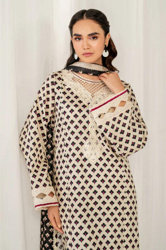 3 Piece Stitched Linen Dress - Ready To Wear