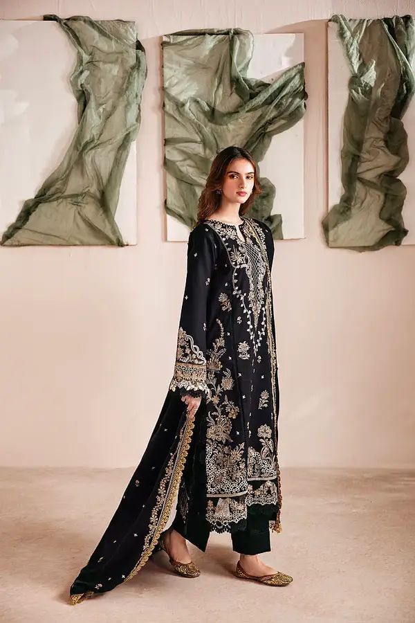 3 Piece Stitched Dhanak Suit - Ready To Wear