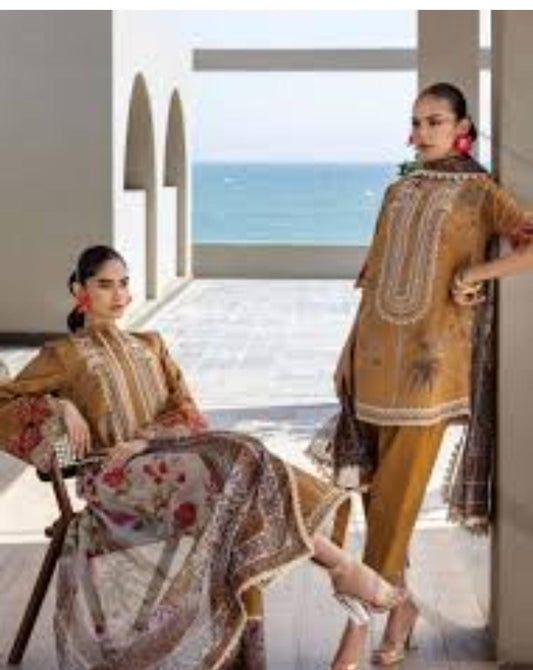 3 Piece Stitched Lawn Dress - Ready To Wear