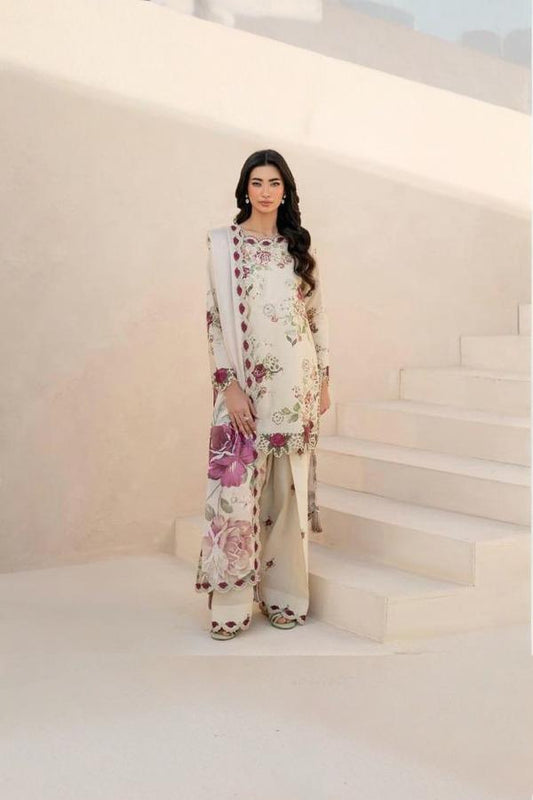 3 Piece Stitched Lawn Dress - Ready To Wear