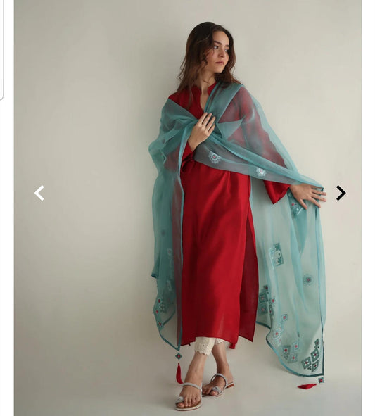 3 Piece Stitched Silk Dress - Ready To Wear