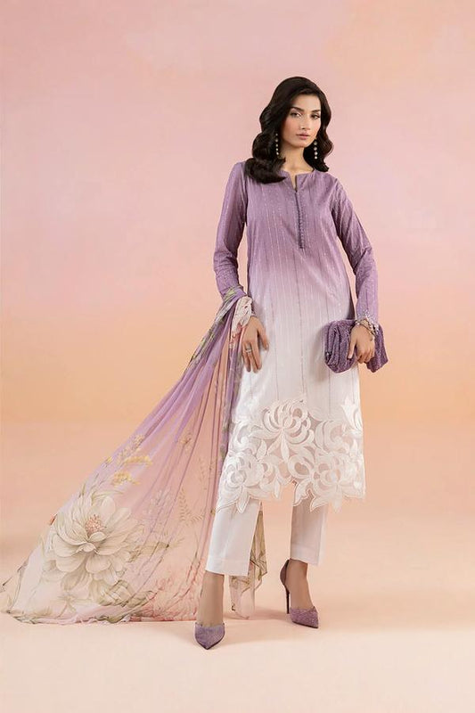 3 Piece Stitched Long Dress - Ready To Wear