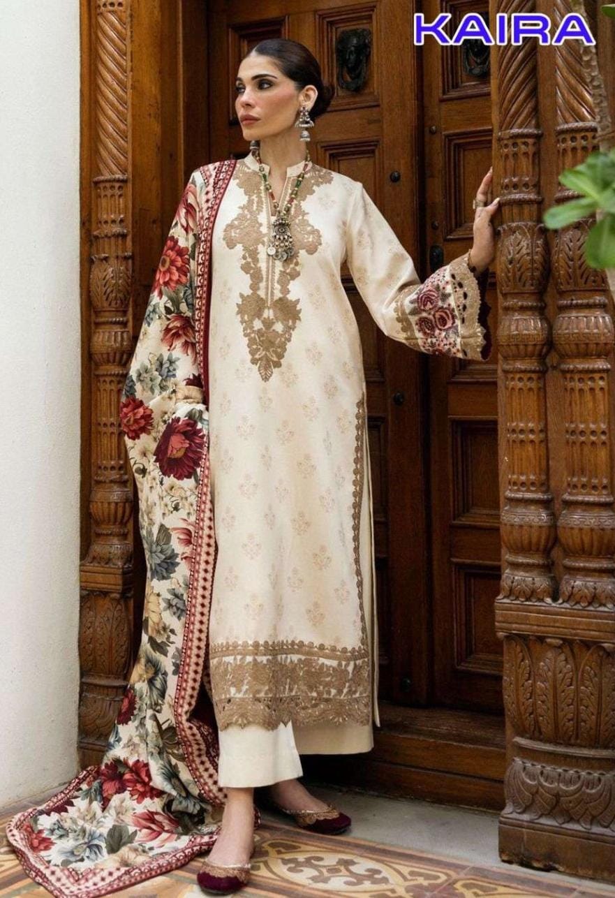 3 Piece Stitched Lawn Suit - Ready To Wear
