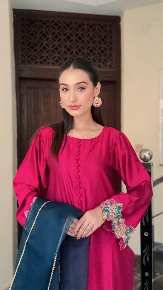 03-Piece Pure Khaddi Silk Suit