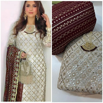 Chiffon 3 piece suit