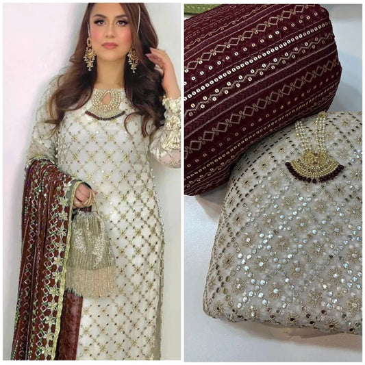 Chiffon 3 piece suit