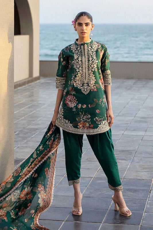 3 Piece Stitched Linen Suit - Ready To Wear