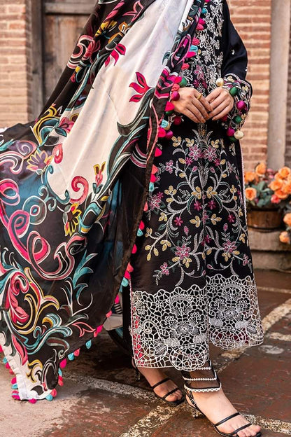 3 Piece Stitched Lawn Dress - Ready To Wear