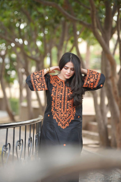 2 Piece Stitched Embroidery Lawn Suit - Ready To Wear