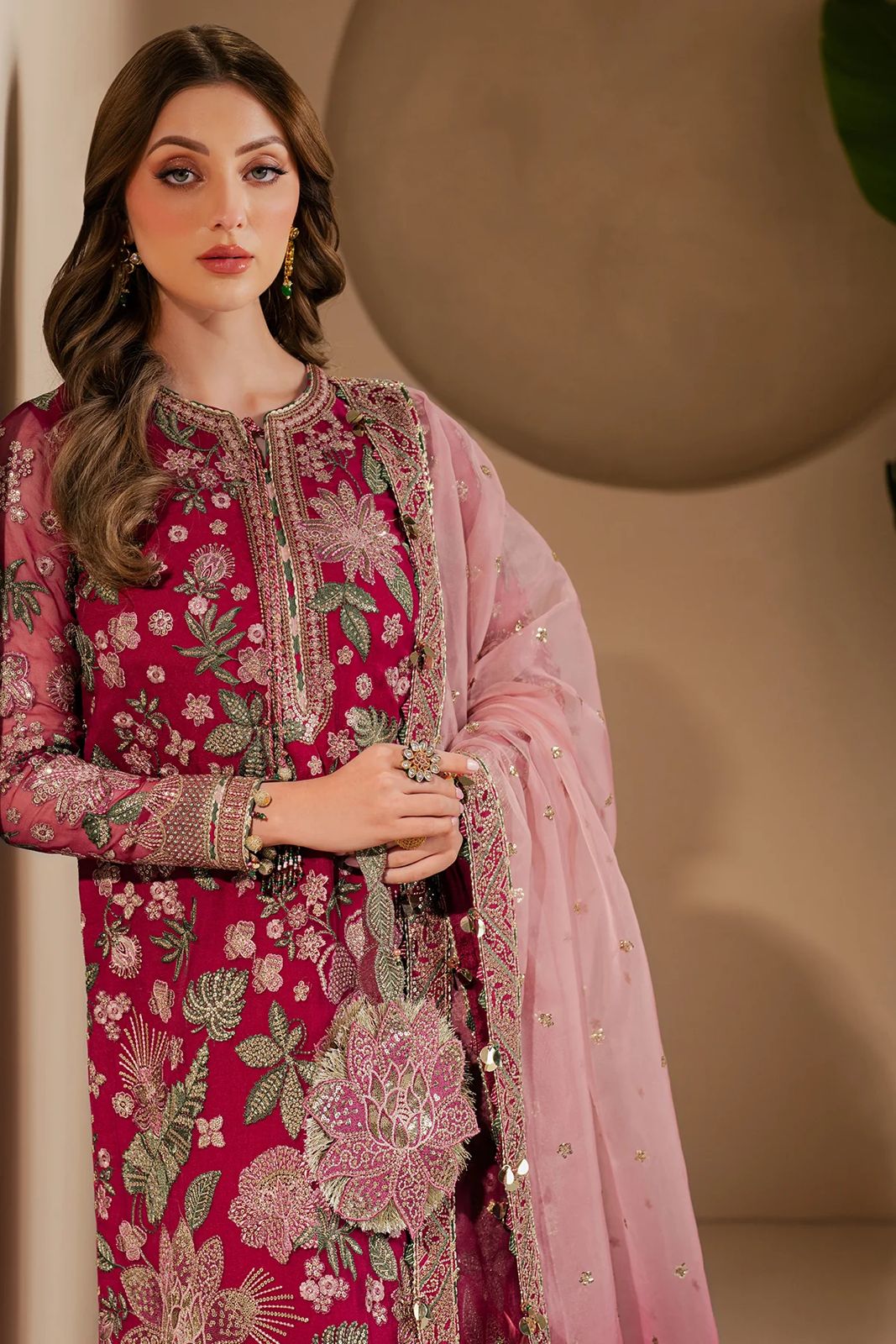 3 Piece Stitched Chiffon Embroidery Dress - Ready To Wear