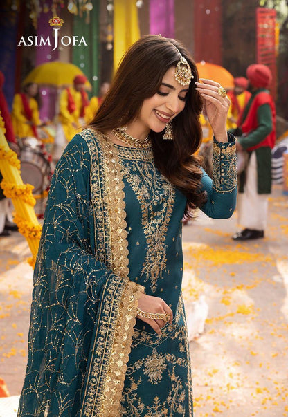 Designer Dress - 3 Piece Stitched Chiffon Dress - Ready To Wear