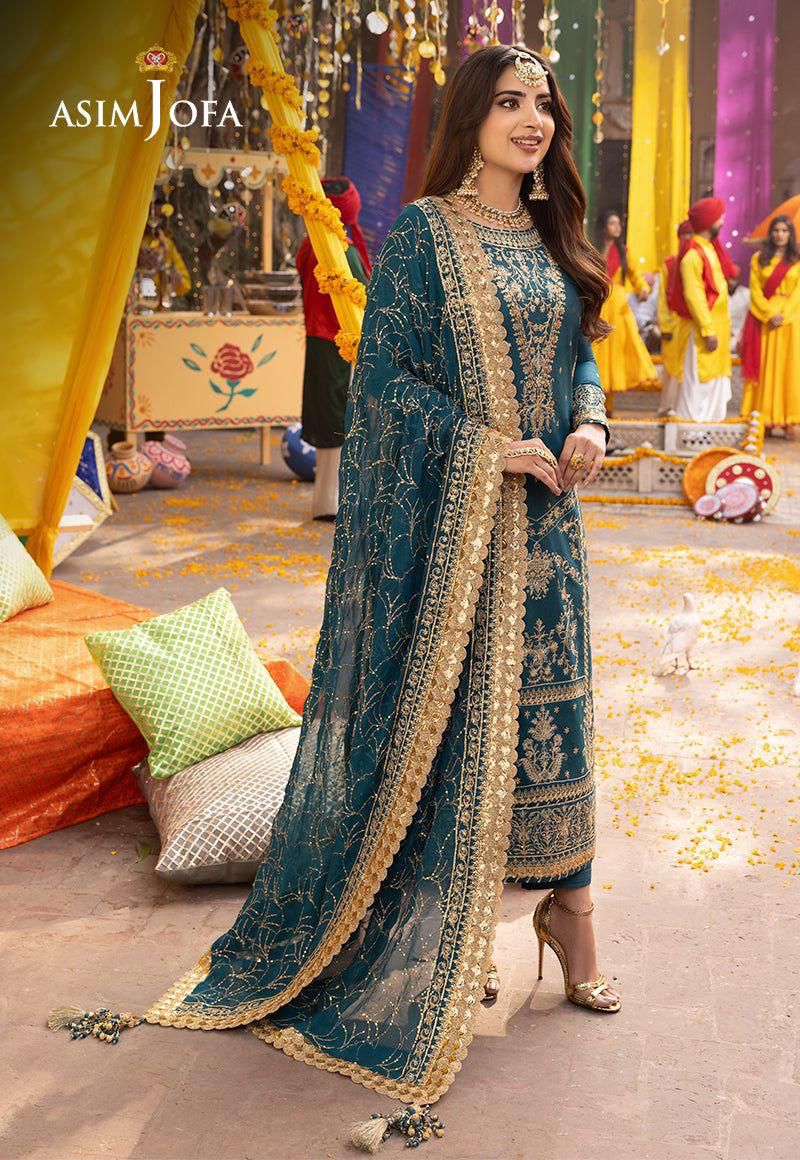 Designer Dress - 3 Piece Stitched Chiffon Dress - Ready To Wear