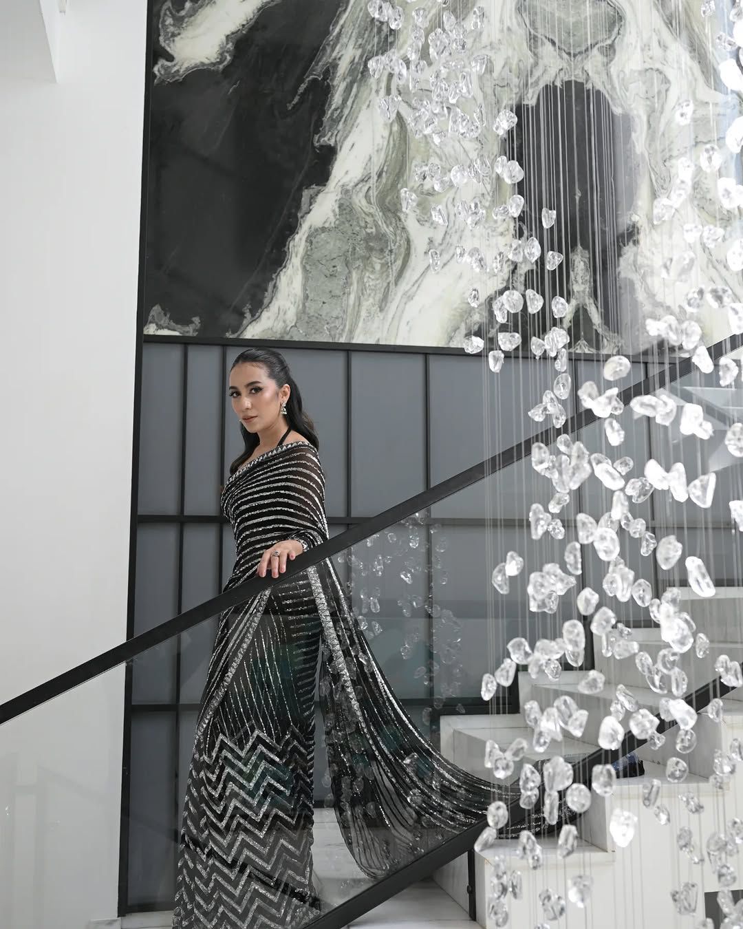 Stitched Chiffon Saare - Ready To Wear