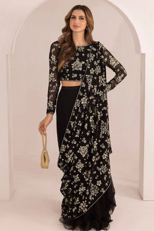 Stitched Chiffon Saare - Ready To Wear