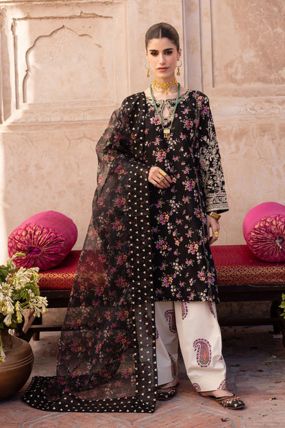 3 Piece Stitched Silk Dress - Ready To Wear