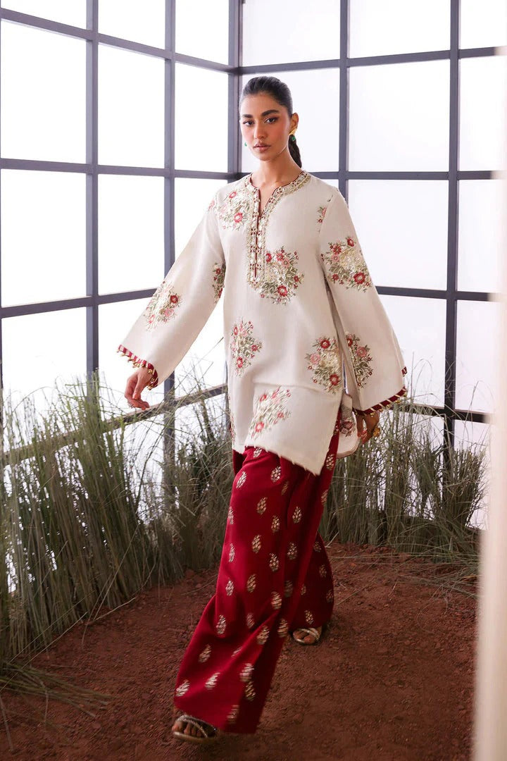 3 Piece Stitched Silk Dress - Ready To Wear