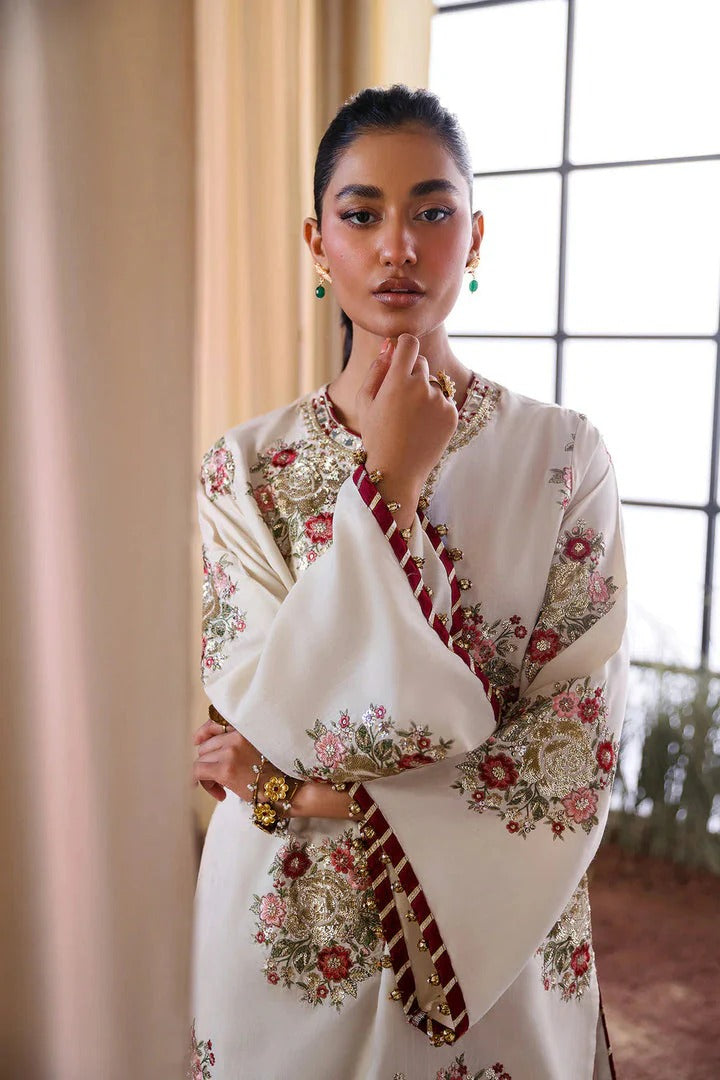 3 Piece Stitched Silk Dress - Ready To Wear