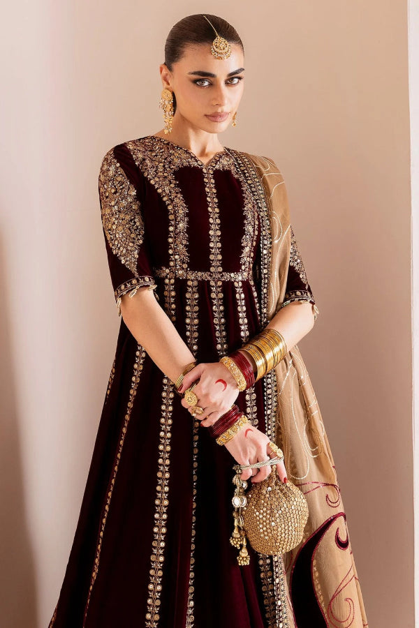 3 Piece Stitched Velvet Dress - Ready To Wear