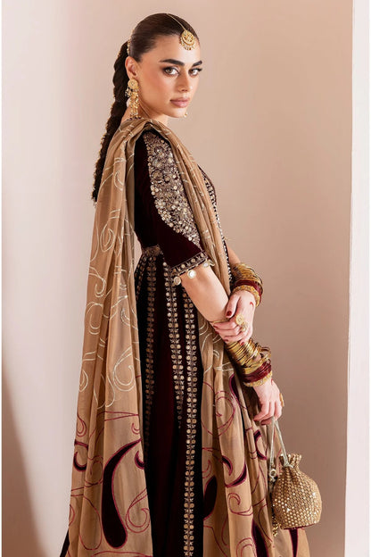 3 Piece Stitched Velvet Dress - Ready To Wear