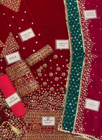 3 Piece Stitched Embroidered Dress - Ready To Wear