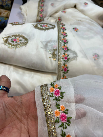 3 Piece Stitched Embroidered Dress - Ready To Wear