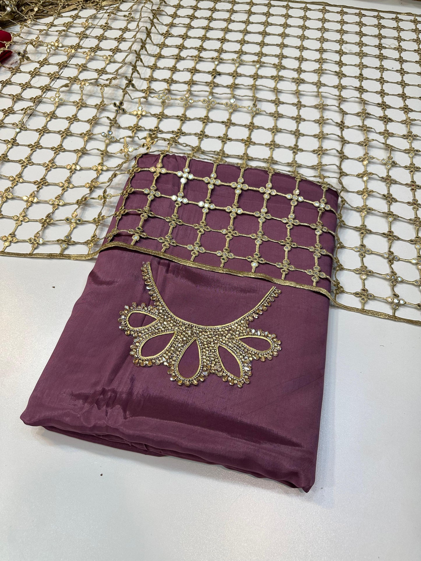 3 Piece Stitched Silk Dress - Ready To Wear