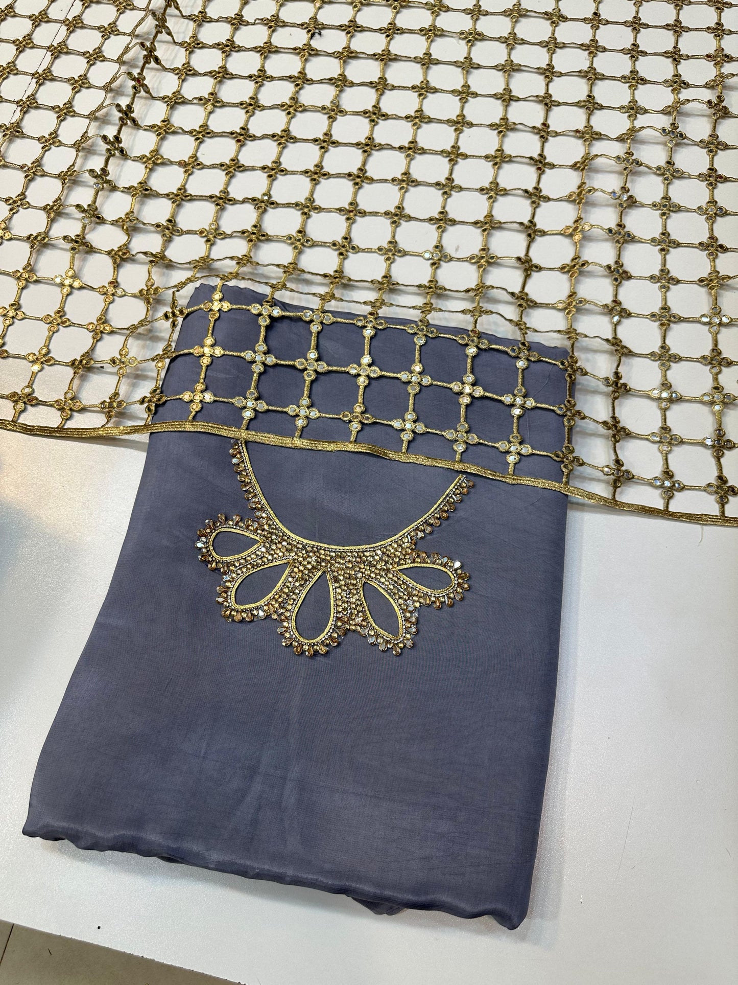 3 Piece Stitched Silk Dress - Ready To Wear