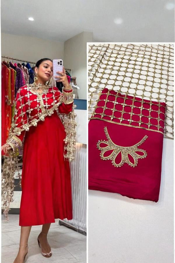 3 Piece Stitched Silk Dress - Ready To Wear