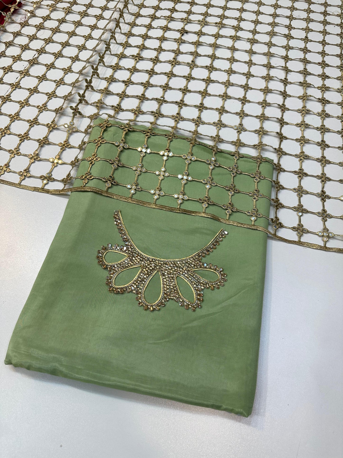 3 Piece Stitched Silk Dress - Ready To Wear