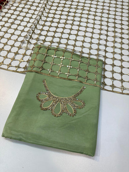 3 Piece Stitched Silk Dress - Ready To Wear