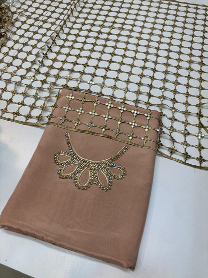 3 Piece Stitched Silk Dress - Ready To Wear