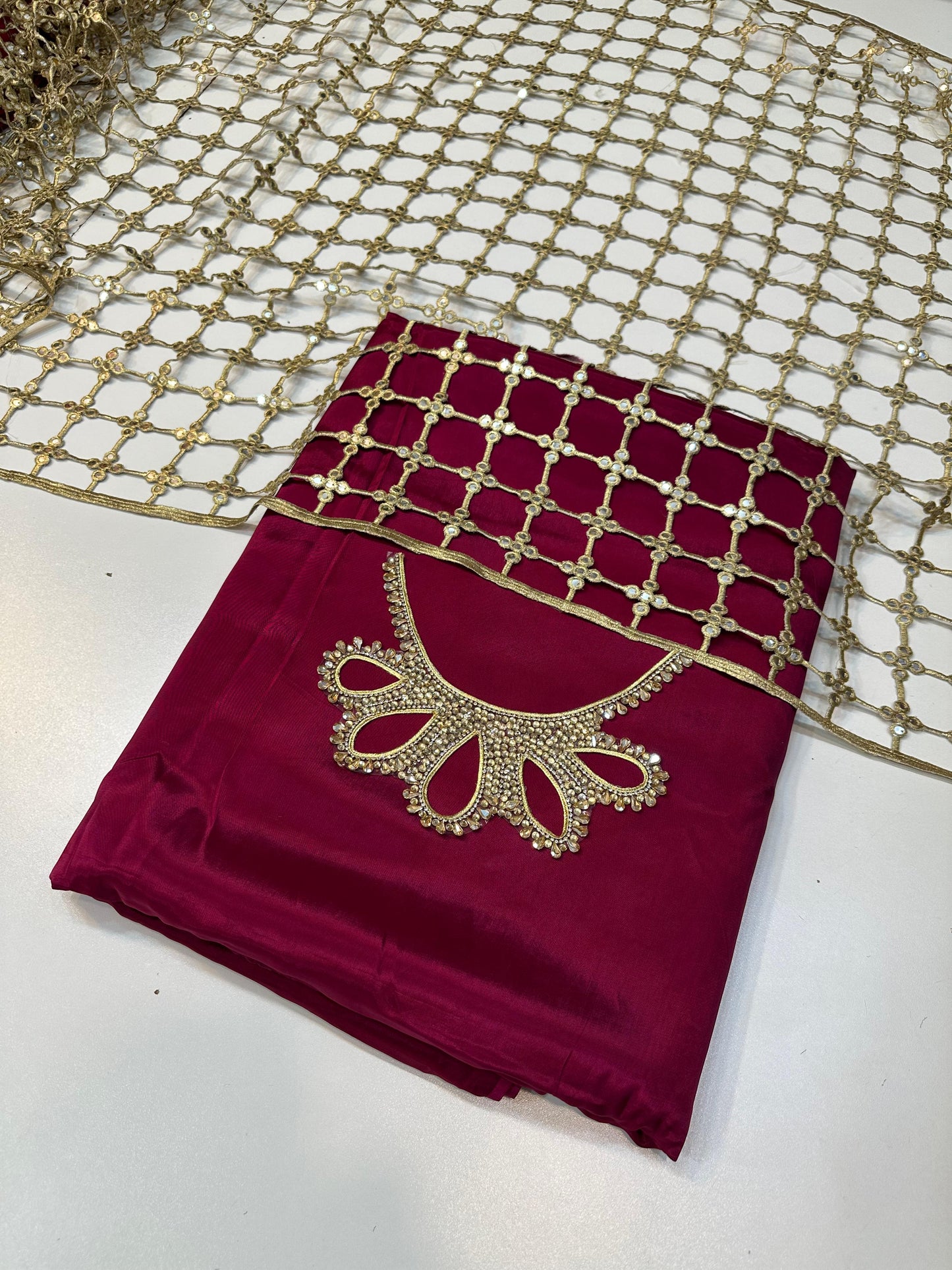 3 Piece Stitched Silk Dress - Ready To Wear