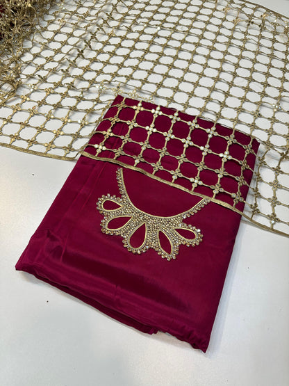 3 Piece Stitched Silk Dress - Ready To Wear