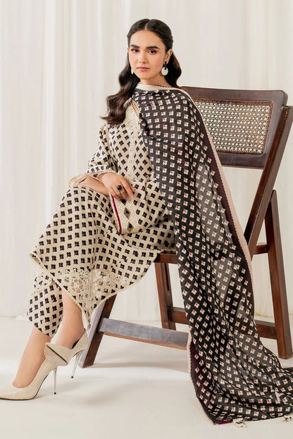 3 Piece Stitched Linen Dress - Ready To Wear