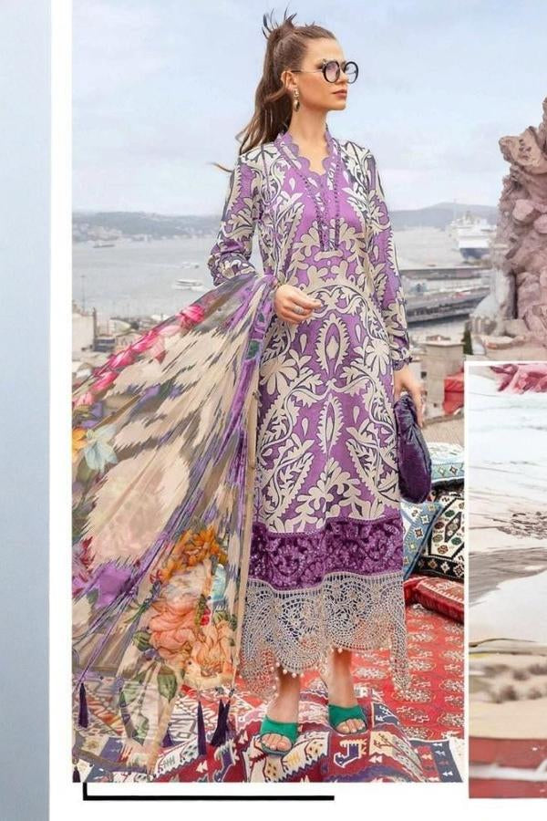 3 Piece Stitched Linen Suit - Ready To Wear