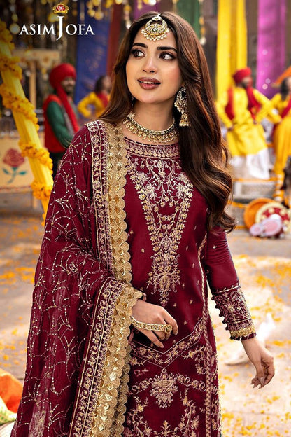 Designer Dress - 3 Piece Stitched Chiffon Dress - Ready To Wear