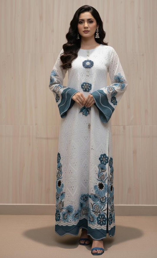 3 Piece Stitched Chikankari Dress - Ready To Wear